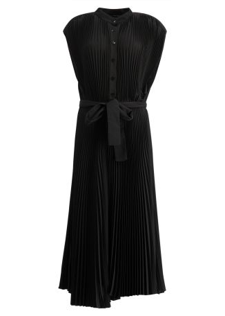 Black pleated maxi dress