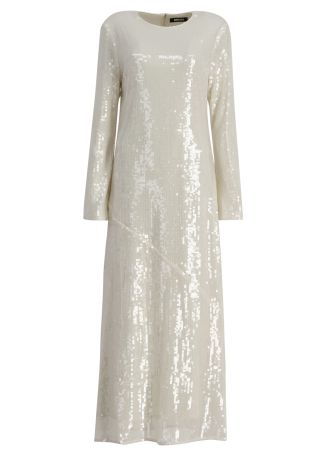 Off-white sequin-embellished maxi dress