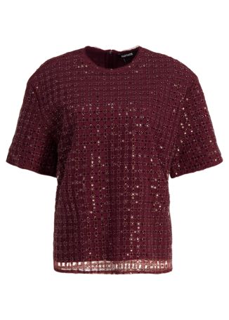 Burgundy sequin-embellished top