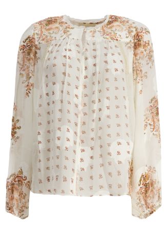 Aster floral-print silk-blend blouse