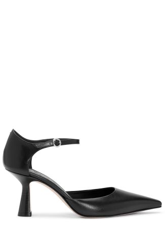 Salvi 75 black leather pumps