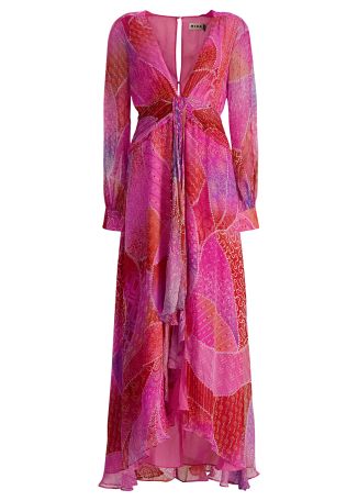 Meera printed chiffon gown