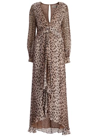 Meera leopard-print crepon maxi dress