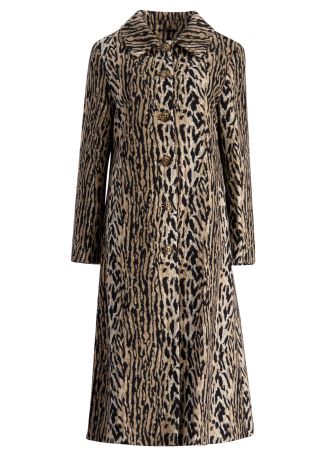 Milly leopard-print cotton-blend coat