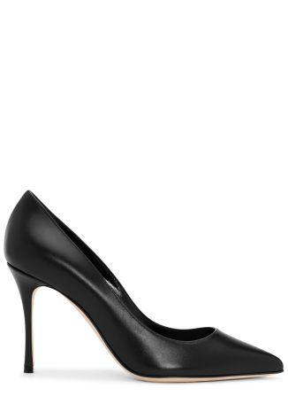 Godiva 90 black leather pumps