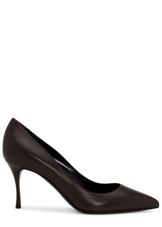 Godiva 75 brown leather pumps