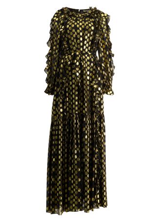 Celestina ruffled silk-blend maxi dress