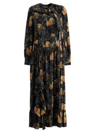 Circe printed silk maxi dress