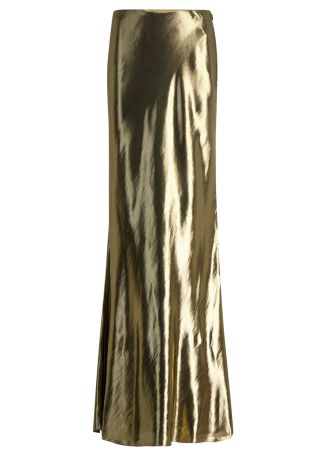 Gold metallic maxi skirt