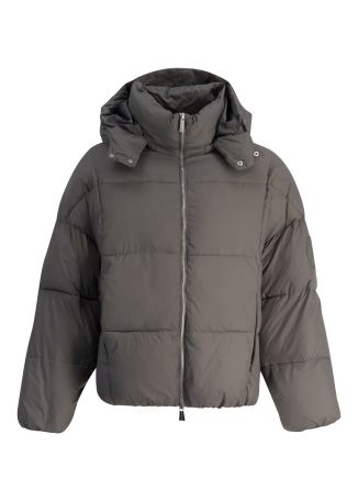 Grey quilted puffer jacket