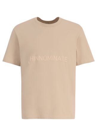 Beige logo-print cotton t-shirt