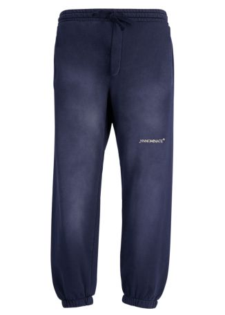 Blue logo cotton-blend sweatpants