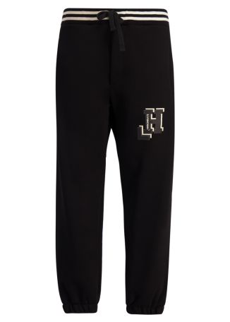 Black logo-print cotton-blend sweatpants