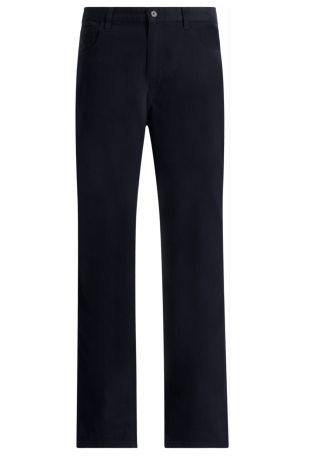 Dylan navy straight-leg stretch-cotton trousers