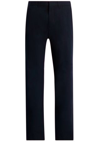Owen navy straight-leg cotton trousers