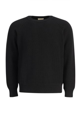 Oslo black knitted wool-blend jumper