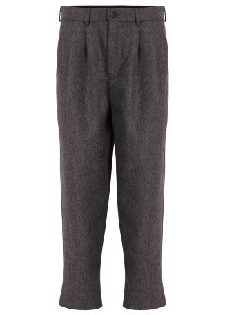 Cambridge grey tapered-leg wool trousers