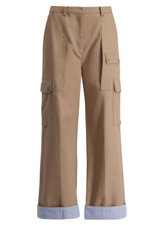 Wide-leg cotton cargo trousers