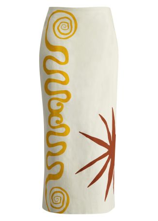 Bruna printed cotton maxi skirt