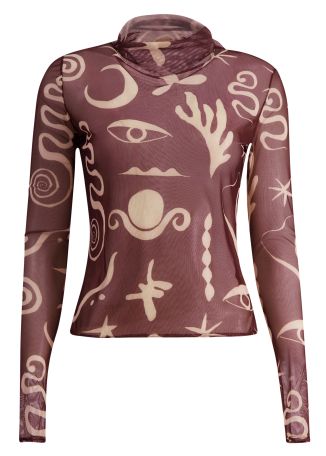 Mila printed stretch-jersey top