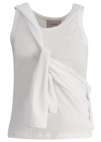 White knot-detailing cotton-blend tank
