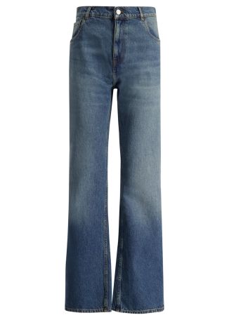 Blue straight-leg jeans
