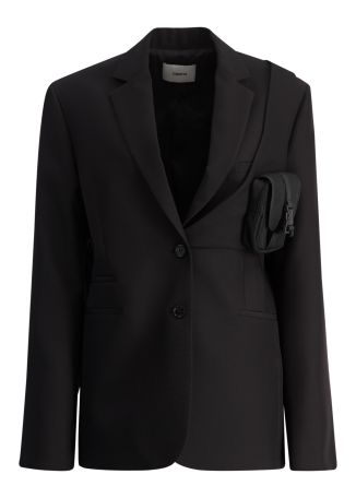 Black single-breasted blazer