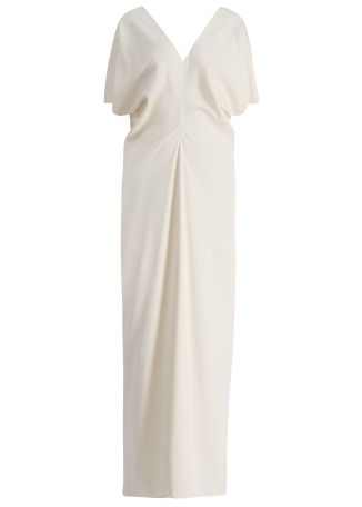 Zadig ivory draped crepe midi dress