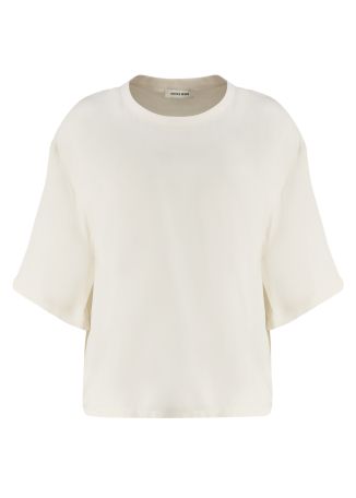 Imogen off-white silk-blend top