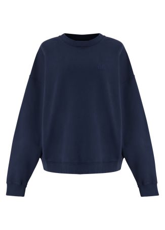 Miles navy logo-embroidered cotton sweatshirt