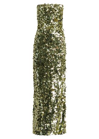 Farah gold sequin-embellished gown