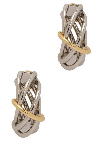 Sloane two-tone 12kt gold-plated hoop earrings