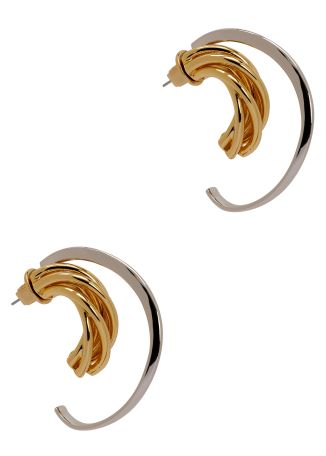 Chelsea two-tone 12kt gold-plated hoop earrings
