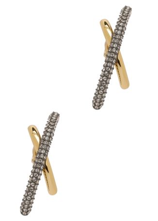 Marnie crystal-embellished 12kt gold-plated drop earrings