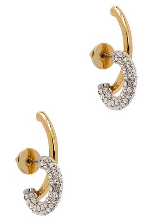 Marisa crystal-embellished 12kt gold-plated hoop earrings