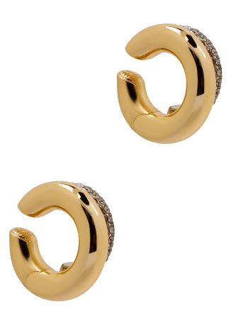 Vida pave crystal-embellished 12kt gold-plated ear cuff