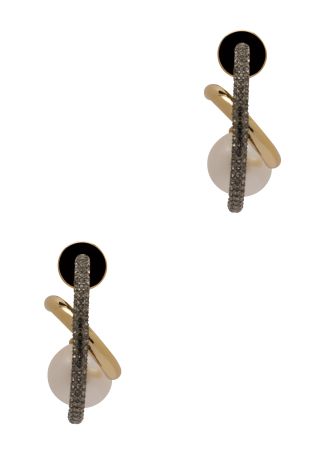 Waverly pearl-embellished 12kt gold-plated drop earrings