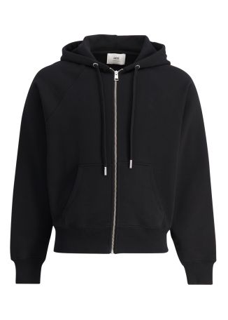 Black hooded cotton jacket