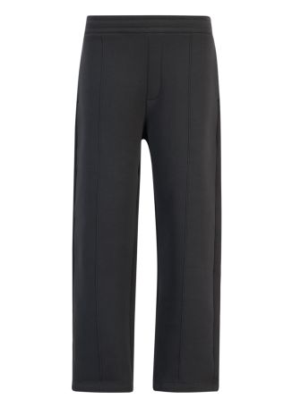 Grey straight-leg cotton-blend jogging trousers