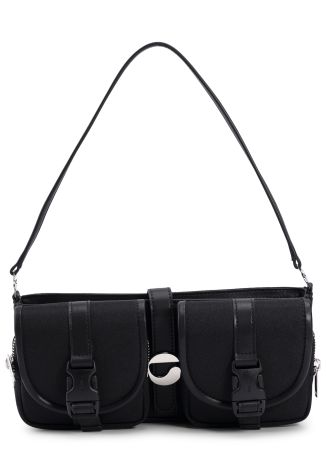 Cargo baguette black shoulder bag