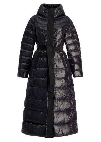 Calina black belted coat