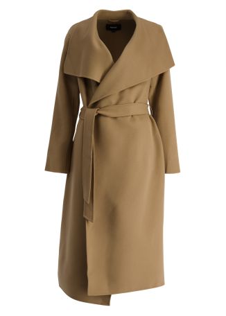 Mai-cn beige belted wool coat