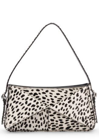 Belt baguette leopard-print leather shoulder bag
