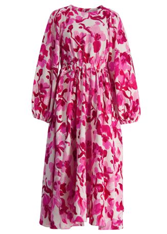 Floral-print cotton-blend midi dress