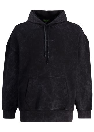 Black hooded cotton sweatshirt