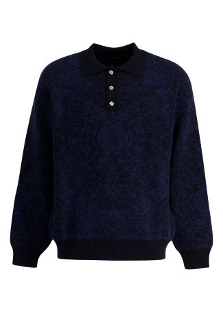 Patterned-jacquard wool-blend jumper