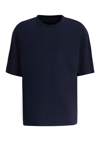 Navy logo-embroidered cotton t-shirt