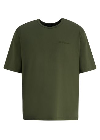 Green logo-embroidered cotton t-shirt