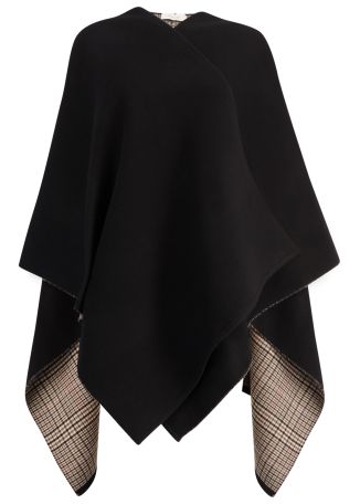 Black cashmere cape