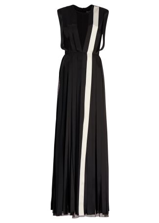 Enigma black layered lace maxi dress